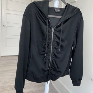 TOM FORD Black Ruched Zippered Sweater